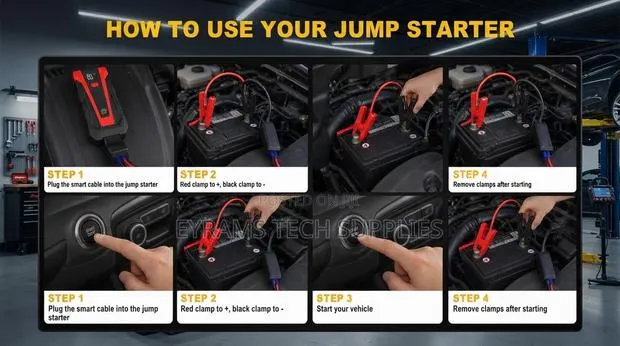 3000A Car Battery Jump Starter 12V Portable Jump Box Auto Power · Photo 1