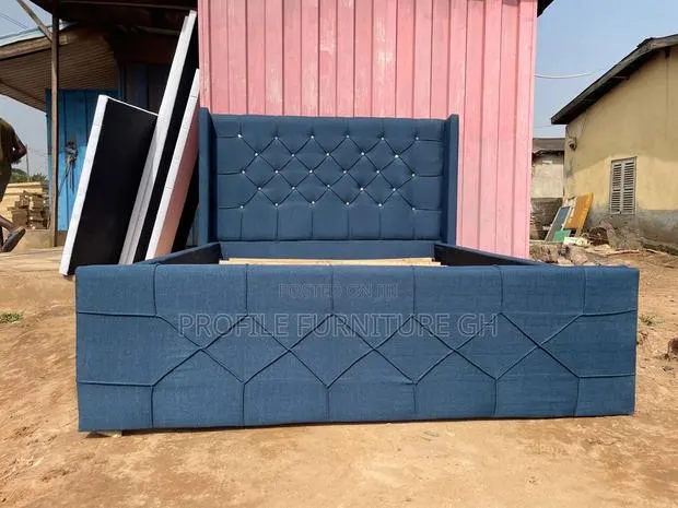 Heart Blue Double 54x75 Bedframe // Durable And Luxurious · Photo 1