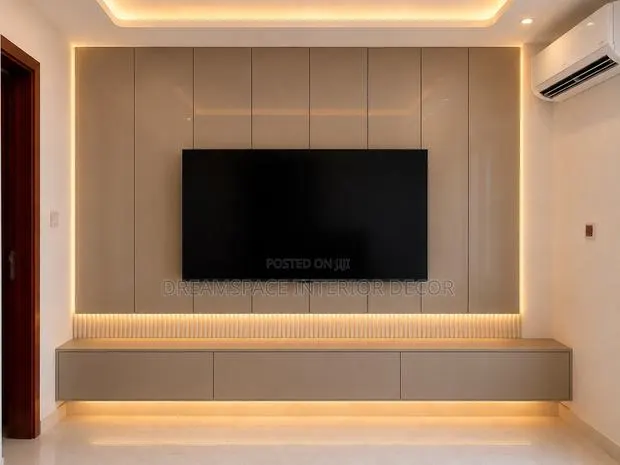 Luxury Tv Unit Feature Wall Floating Console at Low Cost · Photo 1