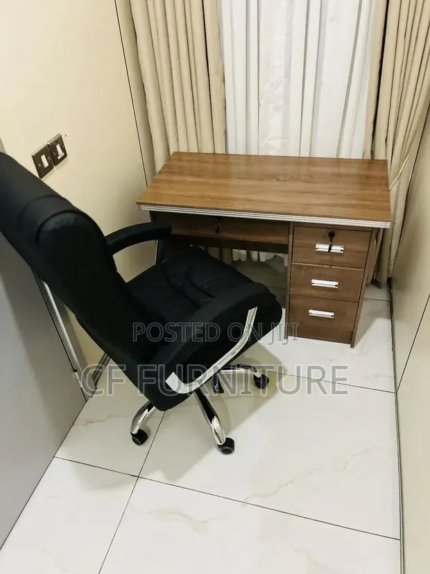 Wooden Office Desk and Chair · Photo 1