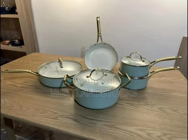Luxury Ceramic Cooking Pot Set ( 5pcs Mint Green) · Photo 1