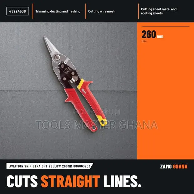 Aviation Snip Straight Yellow 260Mm - · Photo 1