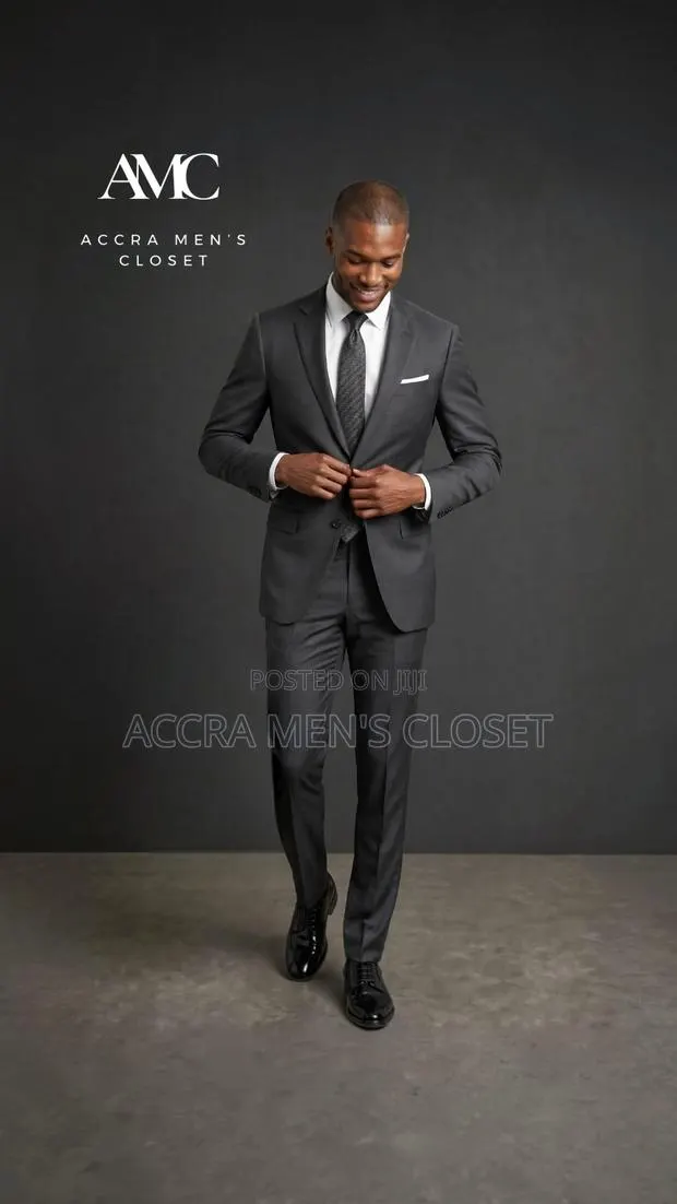 Men's Slim Fit Business Suit – 2 Piece Formal Suit in Charcoal Grey · Photo 1