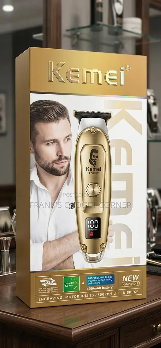 Kemei Pg-1947 – Gold Hair Trimmer · Photo 1