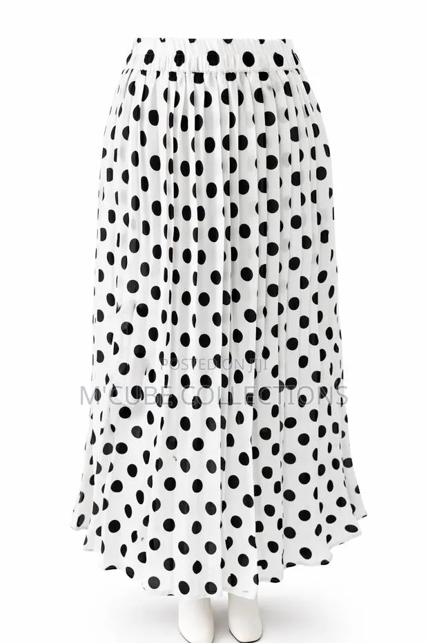 Polka Dot Pleated Midi Skirt · Photo 1