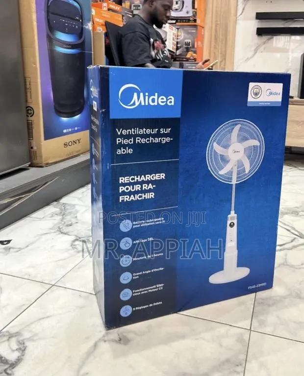 Midea 30watt Rechargeable Standing Fan With Digital Remote(9 Speed) · Photo 1