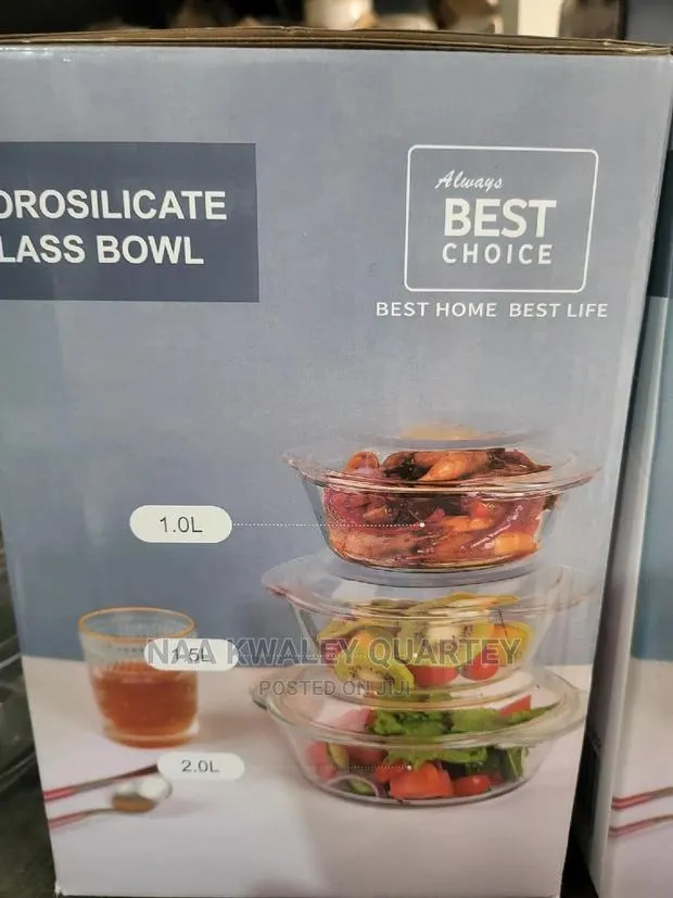 3pcs Best Borosilicate Glass Bowls Set · Photo 1