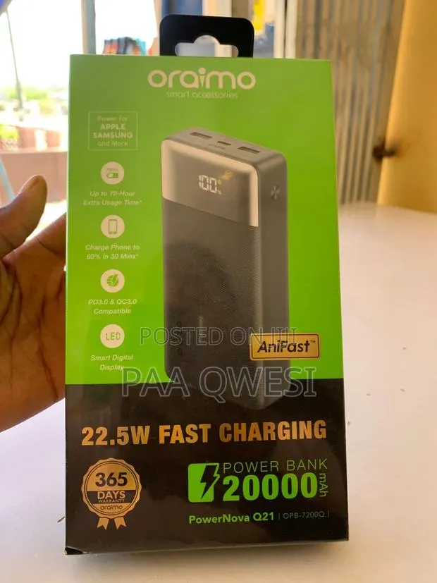 Oraimo 22.5w Super Fast Power Bank 20000mah – Dual Output · Photo 1