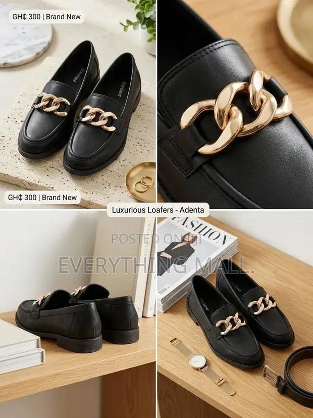Brand New Graceland Black Chain Loafers (Size 40 Unisex) · Photo 1