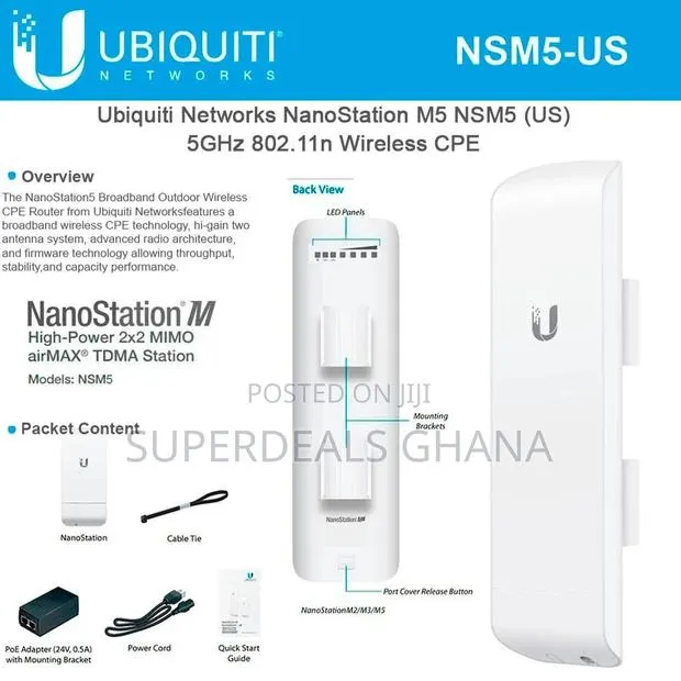 Ubiquiti Nanostation M5, Indoor/Outdoor Cpe · Photo 1
