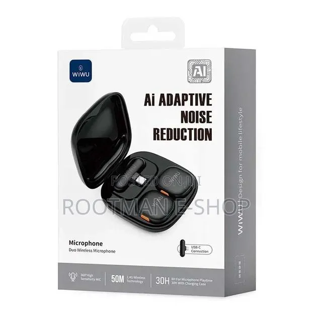 WiWU Wi-Wm006 AI-Powered Noise-Cancelling Wireless Lavalier Microphone · Photo 1
