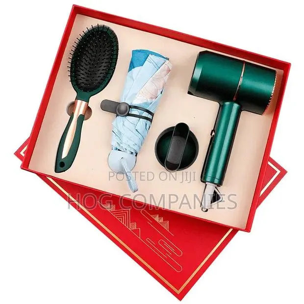 Ladies Hair Dryer Brush Umbrella Birthday Gift Set Box Package · Photo 1