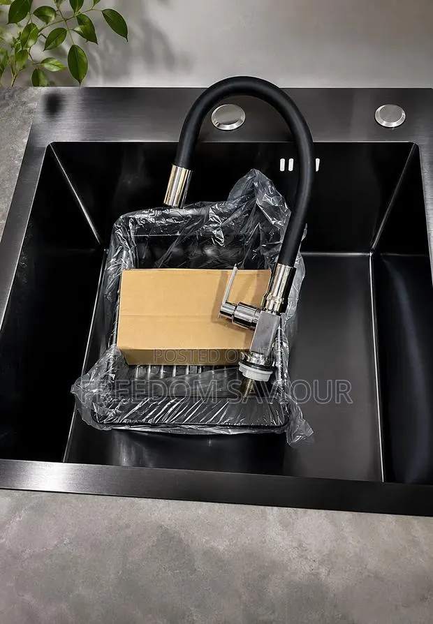 Premium Matte Black Kitchen Sink Set With Modern Faucet · Photo 1