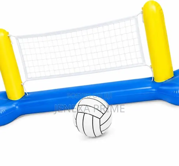 Blue and Yellow Easy to Inflate Volley Ball Set for Swimming · Photo 1
