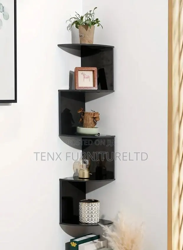 Wall Corner Bookshelf Storage Rack, Potted Plant Holder, Photo Frame · Photo 1