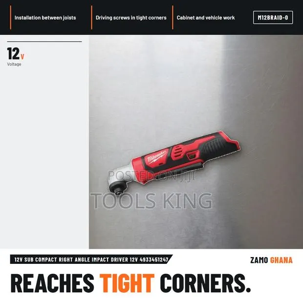 12V Sub Compact Right Angle Impact Driver 12V - M12braid-0 · Photo 1