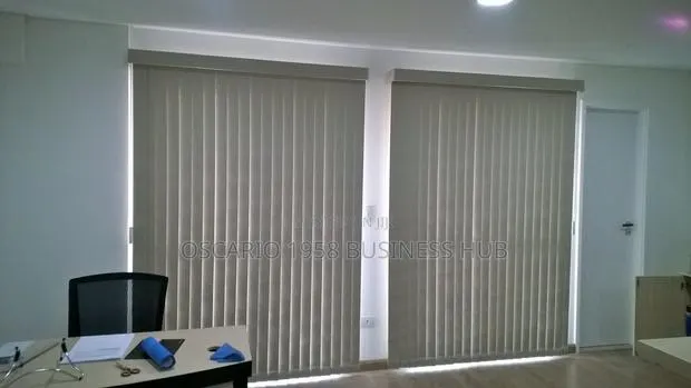 Almond Breeze Vertical Modern Design Window Curtain Blinds · Photo 1
