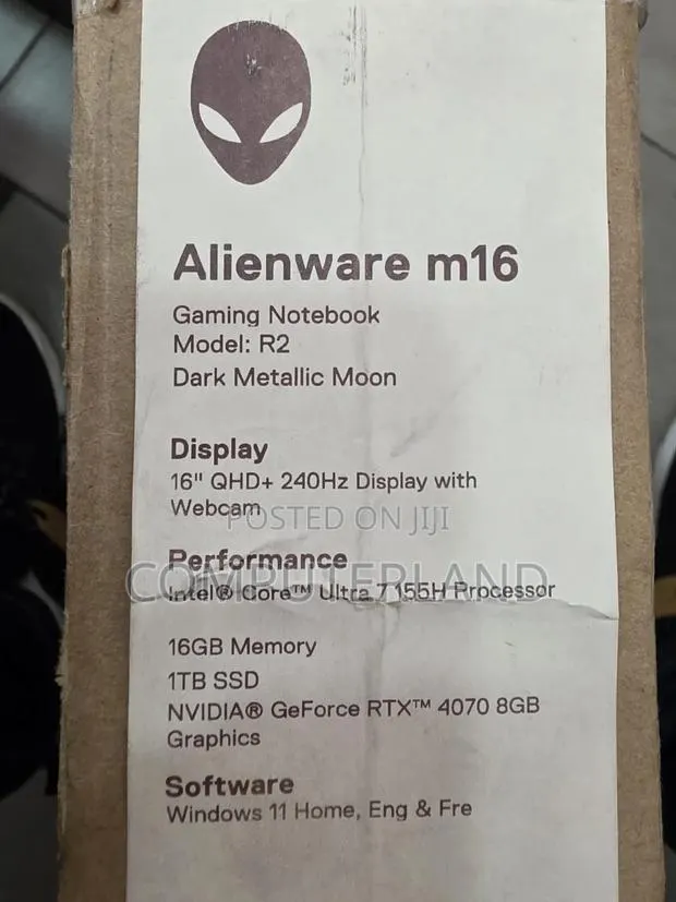 New Laptop Alienware M16 16GB Intel Core Ultra 7 SSD 1T · Photo 1