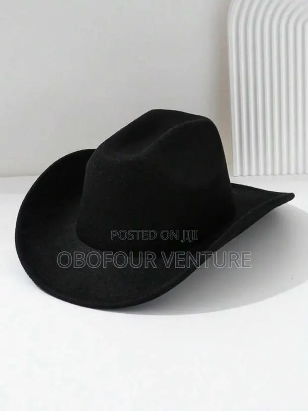 Angel! Black Cowboy Fedora Hat in Stock · Photo 1
