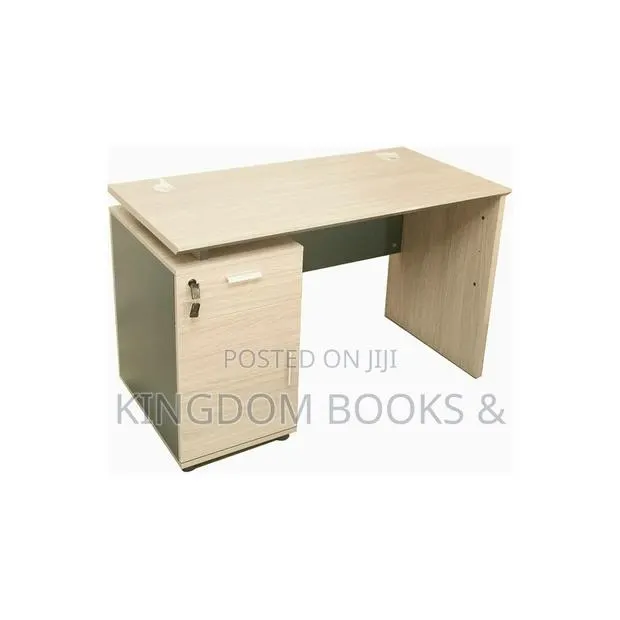 Modern Wooden Office Staff Desk With Attached Pedestal Drawer Locker · Photo 1