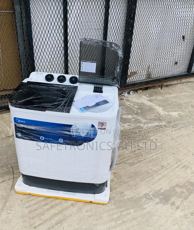 Purchase Midea 7kg Semi Automatic Top Load Washing Machine Black White · Photo 1