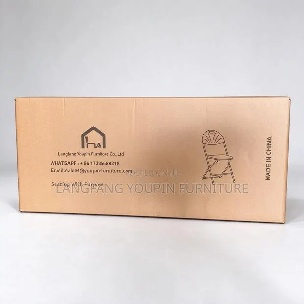 Ghana Stock Fan-Back Heavy Duty Plastic Folding Chair · Photo 1