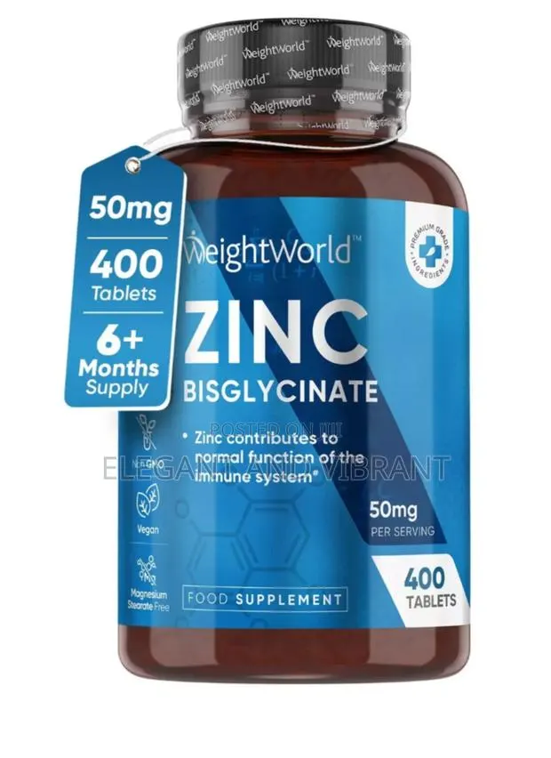 Zinc Bisglycinate-400 50mg Tab - Hair Skin Nails - Fertility · Photo 1