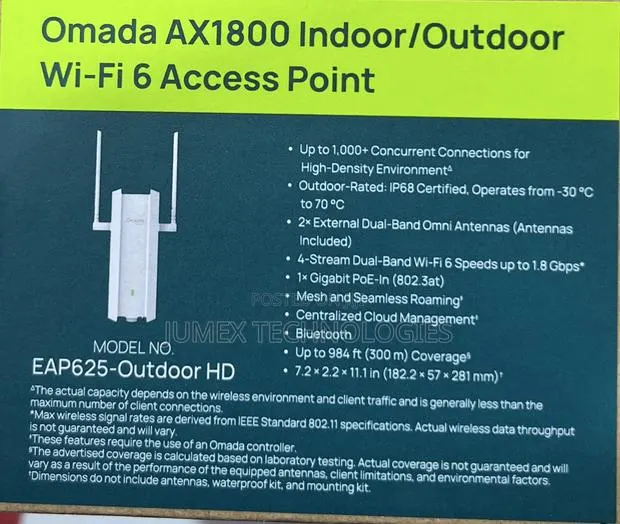 TP-Link EAP625 HD Omada AX1800 Indoor/Outdoor Wi-Fi 6 Access Point · Photo 1