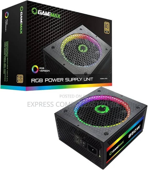 Gamemax 850w RGB Power Supply, Fully Modular, 80 Plus Gold,Original, · Photo 1