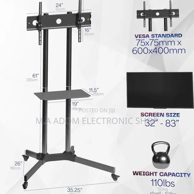 Quality Mobile Tv Trolley Suitable for Tv Between 32”-70”. · Photo 1