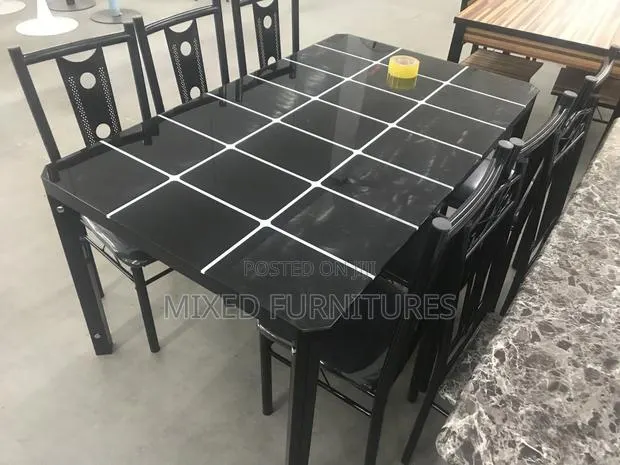Dining Sets 6 Seater (Black Grid ) · Photo 1