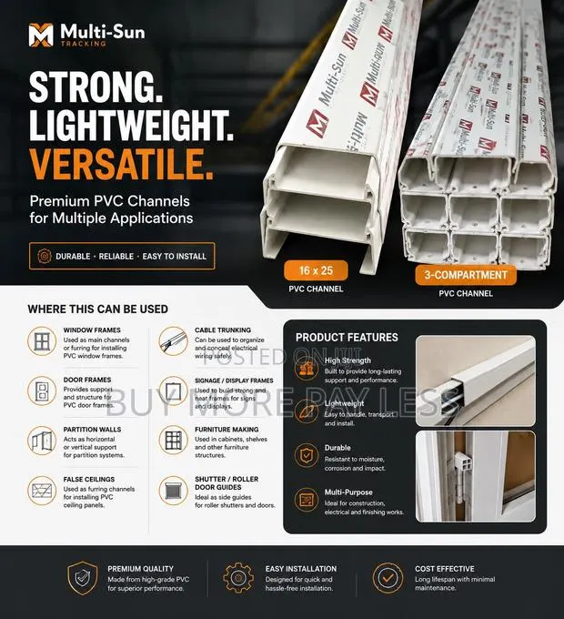 3-Compartment PVC Floor Trunking · Photo 1