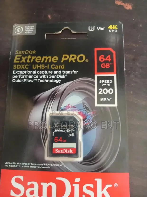 Sandisk 64GB Extreme Pro SDXC UHS-I · Photo 1
