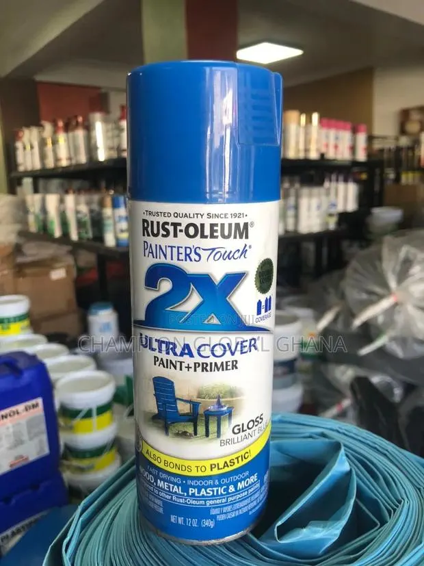 Rust-Oleum 2x Spray Paint and Primer Brilliant Gloss Blue · Photo 1