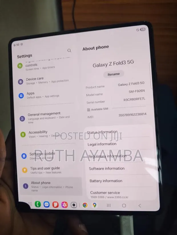 New Samsung Galaxy Z Fold 3 256 GB Black · Photo 1