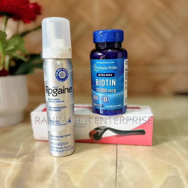 Rogaine Minoxidil Plus Puritan Biotin Plus Derma Roller · Photo 1