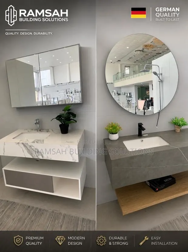 Modern Floating Bathroom Vanity With Mirror · Photo 1