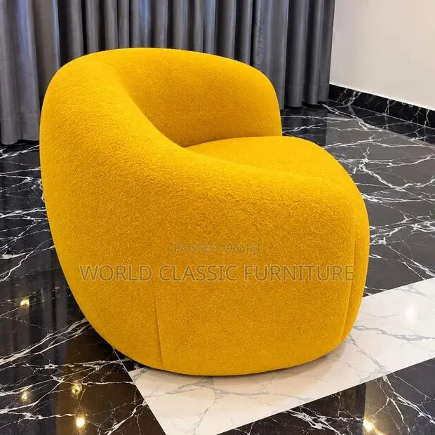 Luxury Yellow Barrel Accent Chair for Sale · Photo 2