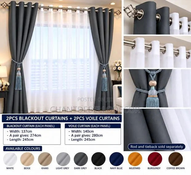 Classy Curtains With Transparent Voile for Living Room Bedroom · Photo 1
