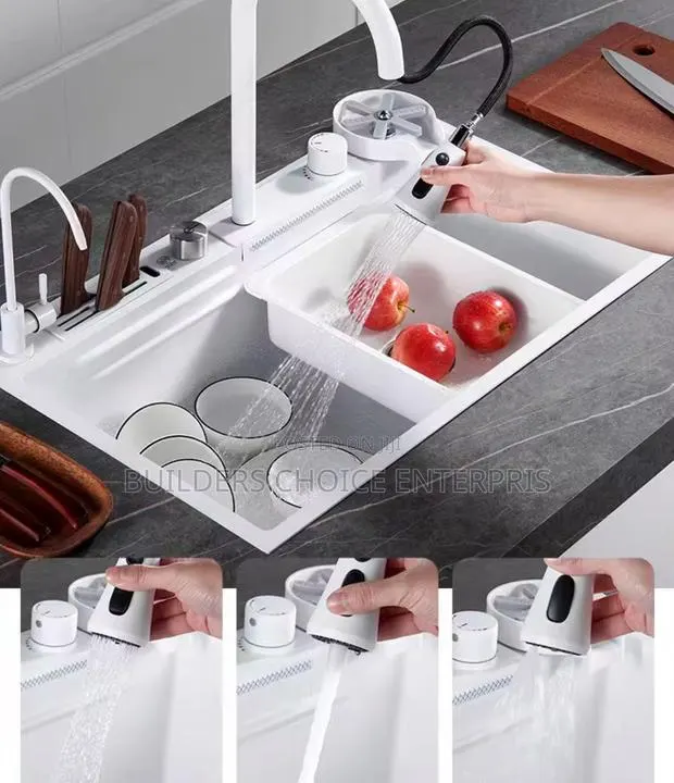 Luxury White Wash Water Fall Kitchen Sink · Photo 1