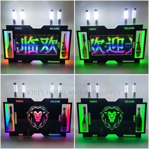 LED Digital Message Board With 2 Bottle & Champagne Light Holder · Photo 1