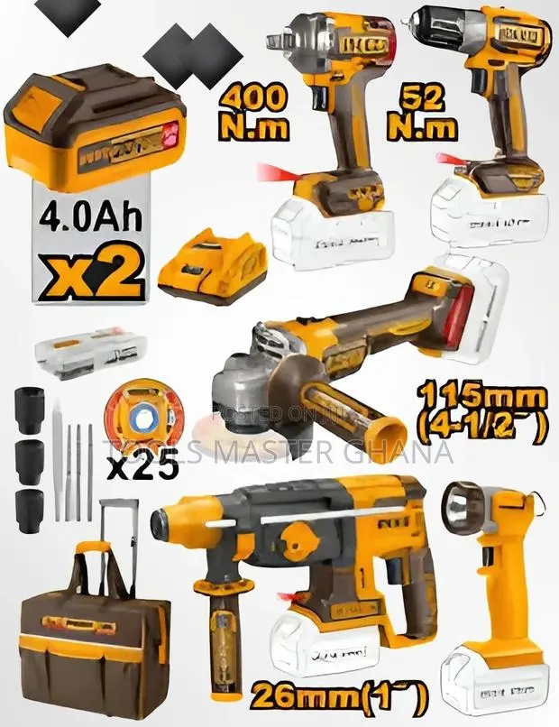 5 PCS Cordless Industrial Combo Kit - Ckli2058 · Photo 1