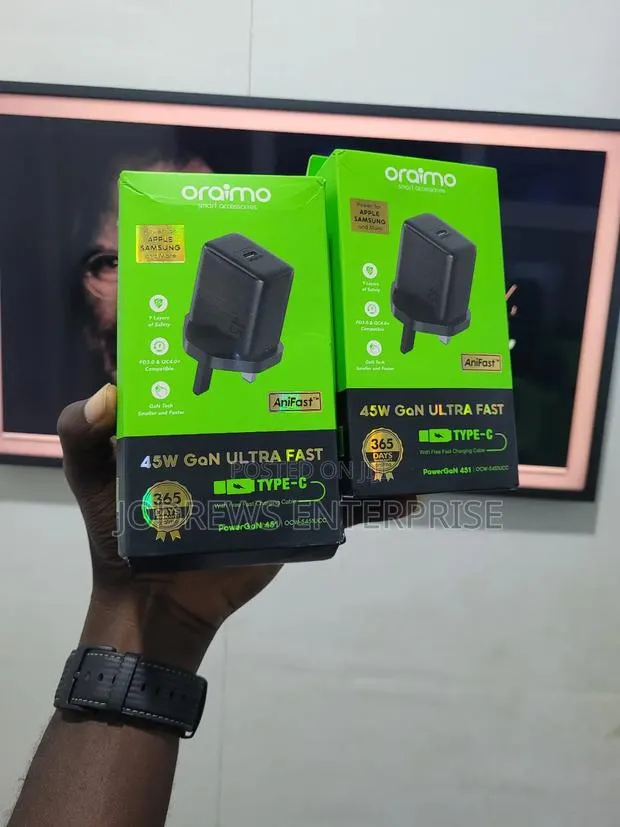 Oraimo Powergan 451 45w Gan Ultra Fast Wall Charger · Photo 1