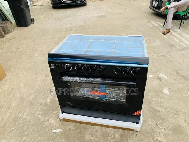 Text Us for Nasco NASGC-LME90B Gas Cooker - 5 Burner Oven Grill Black · Photo 1