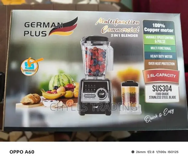 German Plus 2-in-1 Commercial Blender – 3L | Heavy-Duty | Brand New · Photo 1