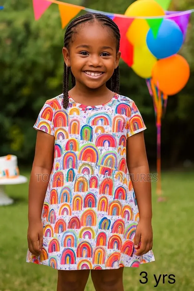 Colorful Rainbow Arch Party Dress (3 Yrs) · Photo 1