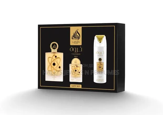 Tharwah Gold Perfume Gift Set by Lattafa · Photo 1