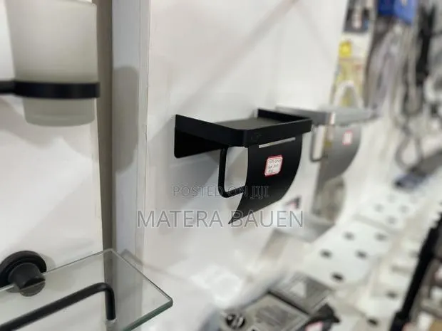 Anti Rust Soap Dish And Toilet Roll Holder Black · Photo 1