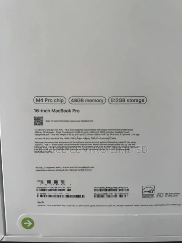 New Laptop Apple MacBook Pro 2024 M4 Pro 48GB Apple M4 Pro SSD 512GB · Photo 1