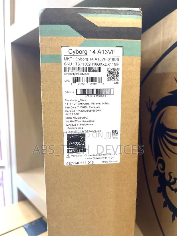 New Laptop MSI Cyborg 14 16GB Intel Core I7 SSD 512GB · Photo 1